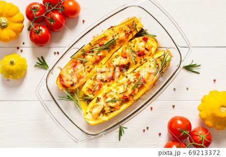 Stuffed vegetables and baked zucchini Stuffed vegetables and baked zucchini 69213372