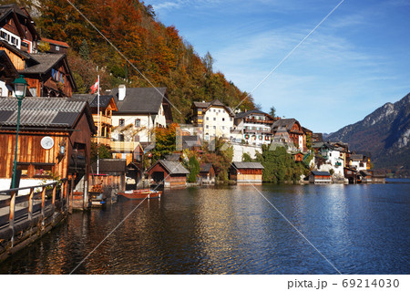beautiful view of the small famous city Hallstatt beautiful view of the small famous city Hallstatt 69214030