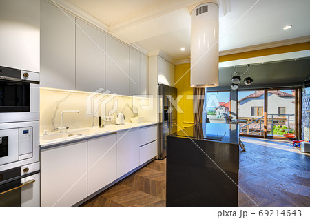 Luxury kitchen Interior with minimal design Luxury kitchen Interior with minimal design 69214643