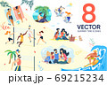 Family Rest, Active Recreation during Summer Set 69215234