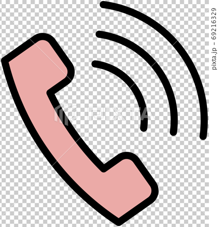ピンクの電話のベクターアイコンのイラスト素材