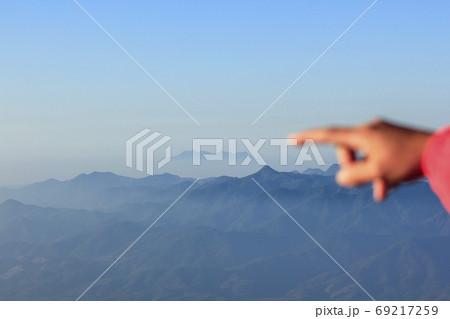 Landscape mist-covered mountains in the morning. 69217259