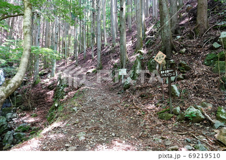 群馬県ぐんま百名山 桐生市の鳴神山 川内駒形登山口付近のハイキング道路 群馬県ぐんま百名山 桐生市の鳴神山 川内駒形登山口付近のハイキング道路 69219510