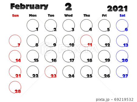 カレンダー 21 2月のイラスト素材
