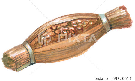 わらに包んだ納豆　水彩素材 69220614