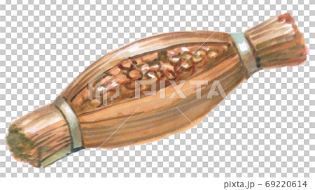わらに包んだ納豆　水彩素材 69220614