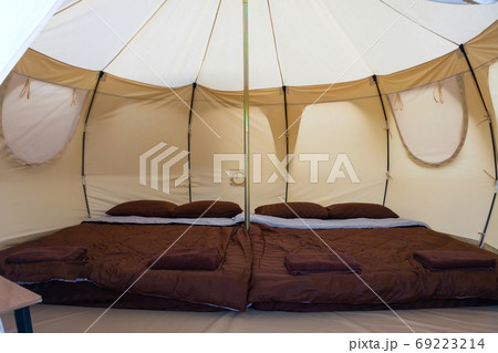 Bed inside camping tent at Mon Jam, Mae Rim, Bed inside camping tent at Mon Jam, Mae Rim, 69223214