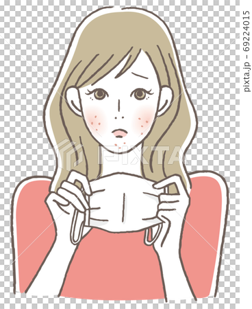 Woman with skin problems with a mask 69224015