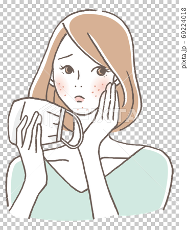 Woman with skin problems with a mask 69224018