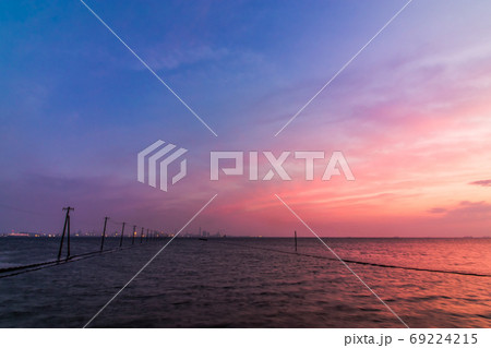 木更津江川海岸からの夕焼け 69224215