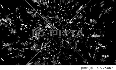 雪の結晶 雪 冬 結晶 氷 パーティクル 吹雪 キラキラ  粒子 3D イラスト 背景 69225867