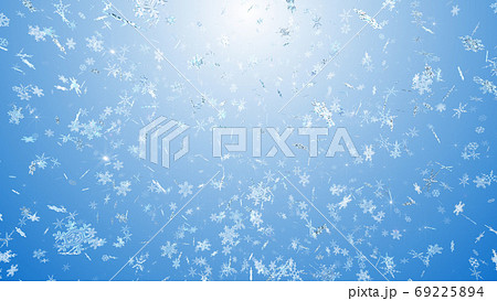 雪の結晶 雪 冬 結晶 氷 パーティクル 吹雪 キラキラ 粒子 3d イラスト 背景のイラスト素材