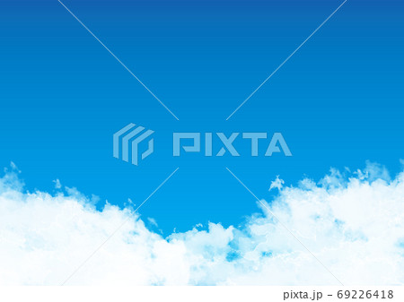 カラフル空と雲の青空背景のイラスト素材