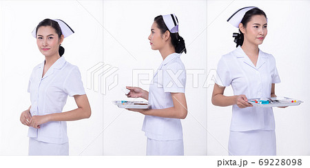 Asian Woman half body portrait turn rear side back view turn 360 Asian Woman half body portrait turn rear side back view turn 360 69228098