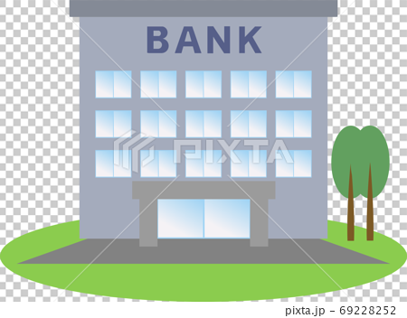 可愛いシンプルな銀行のイラストのイラスト素材