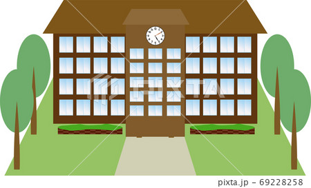 可愛くてシンプルな大学のイラストのイラスト素材
