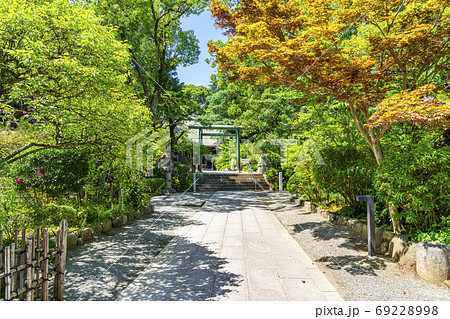 【神奈川県】小田原　報徳二宮神社の御社殿と鳥居 69228998