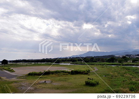相模川河川敷 下流方面 川原 相模川河川敷 下流方面 川原 69229736