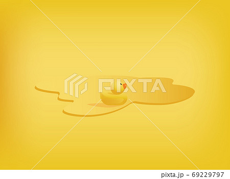 Vector background with little rubber duck swimming in a yellow puddle Vector background with little rubber duck swimming in a yellow puddle 69229797