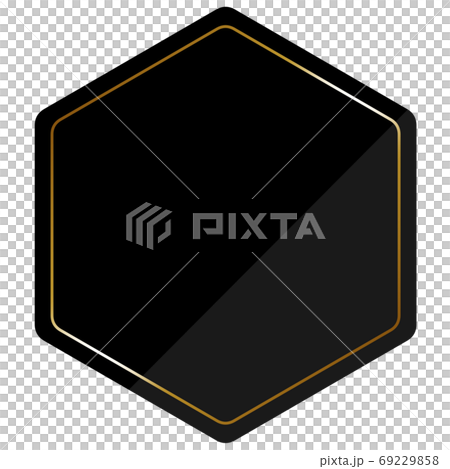 Regular hexagonal frame black & gold Regular hexagonal frame black & gold 69229858