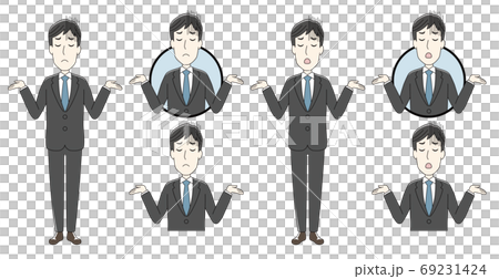商人6點設置令人失望的全身/上半身/圖標 商人6點設置令人失望的全身/上半身/圖標 69231424