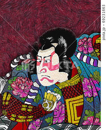 浮世絵 歌舞伎役者 その37 油絵バージョン のイラスト素材 浮世絵 歌舞伎役者 その37 油絵バージョン のイラスト素材