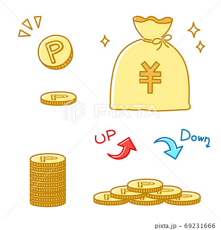 コイン　ポイント　イメージイラスト　セット 69231666