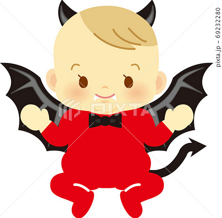 ハロウィンコスプレの赤ちゃん 正面 ベビー全身イラスト42 ハロウィンコスプレの赤ちゃん 正面 ベビー全身イラスト42 69232280