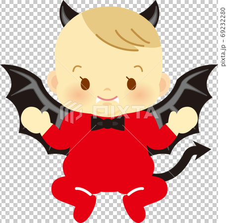 ハロウィンコスプレの赤ちゃん 正面 ベビー全身イラスト42 ハロウィンコスプレの赤ちゃん 正面 ベビー全身イラスト42 69232280