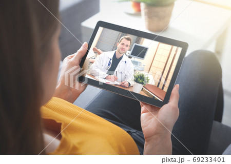 Doctor video chat consultation. Telehealth concept 69233401