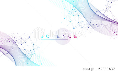 Science information banner template background. laboratory template for posters, flyer, book cover, banners. Scientific or chemistry concept. Scientific vector illustration. 69233837