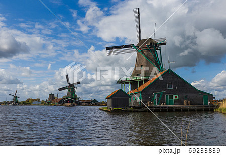 Windmills in Zaanse Schans - Netherlands 69233839