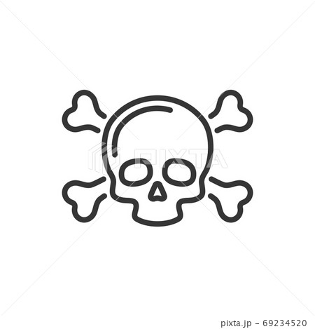 Skull and Crossbones Icon on White Background. Vector Skull and Crossbones Icon on White Background. Vector 69234520