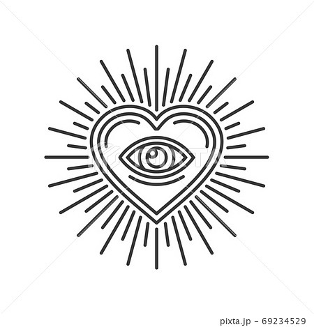 eye inside a heart sketch