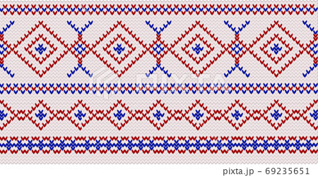 Traditional Norwegian Ornament with Geometric Shapes Vector Illustration Traditional Norwegian Ornament with Geometric Shapes Vector Illustration 69235651