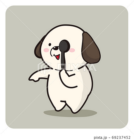 視力検査を受ける犬のイラスト素材