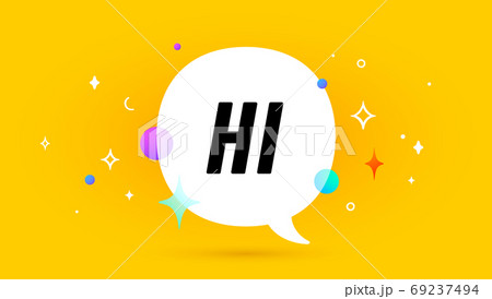 Hi. Banner, speech bubble 69237494