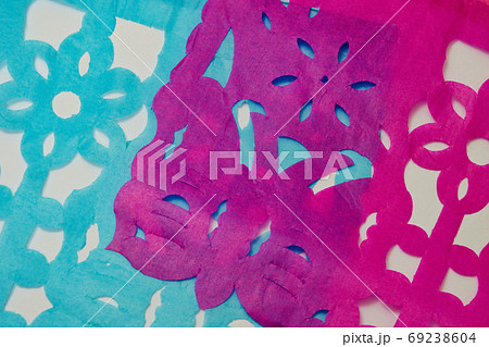 メキシコの切り絵 パペル・ピカード Papel Picado メキシコの切り絵 パペル・ピカード Papel Picado 69238604
