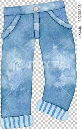 裏地がストライプ柄の折り返しズボンのイラスト素材 6923