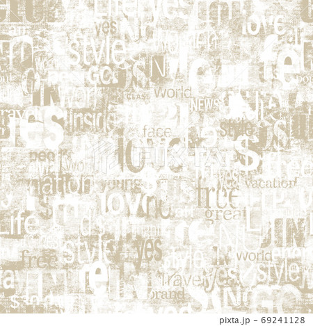 Abstract grunge urban geometric chaotic seamless pattern with words, letters 69241128