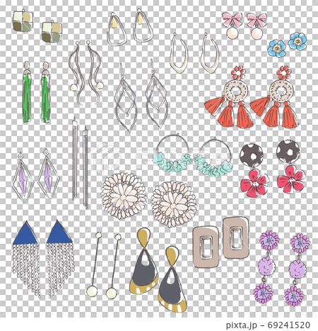 各種耳環和耳環無背景 各種耳環和耳環無背景 69241520