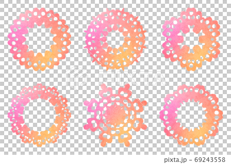 Warm orange and pink watercolor style icon set Warm orange and pink watercolor style icon set 69243558