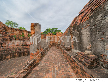 Old ruins of a temple in Phra Nakhon Si Ayutthaya province near 69244828
