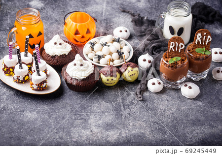 Assortment of Halloween treat for party Assortment of Halloween treat for party 69245449