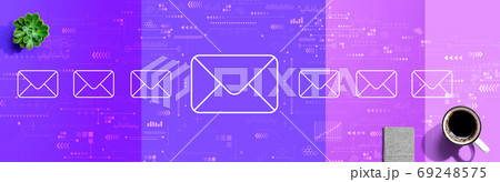 Email concept with coffee and notebook 69248575