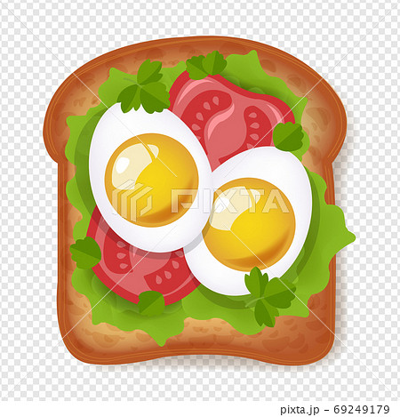 Sandwich With Eggs And Tomatoes Isolated Transparent background 69249179
