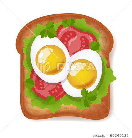 Sandwich With Eggs And Tomatoes Isolated Sandwich With Eggs And Tomatoes Isolated 69249182