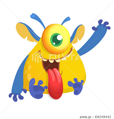 Funny cartoon monster. Vector Halloween 69249442