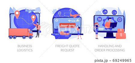 Smart logistics technologies abstract concept vector illustrations. 69249965