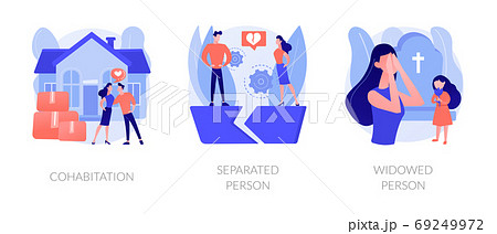 Living together abstract concept vector illustrations. 69249972